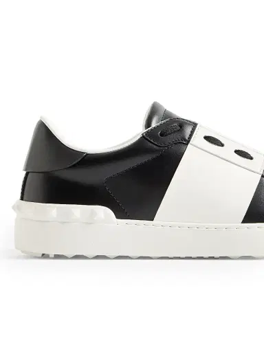 Valentino Garavani Men's Calfskin Open Sneakers - Black White | Thumbnail 6 Valentino Garavani Men's Calfskin Open Sneakers - Black White | Thumbnail 6