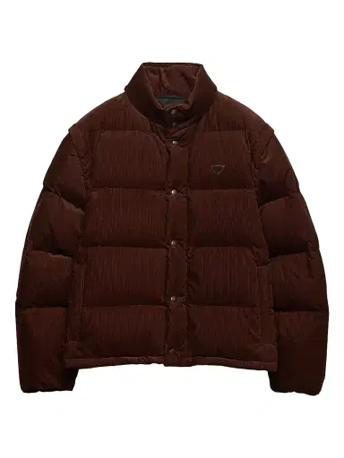 Prada Men's Medium-Weight Corduroy Down Jacket - Brown | Thumbnail 1 Prada Men's Medium-Weight Corduroy Down Jacket - Brown | Thumbnail 1