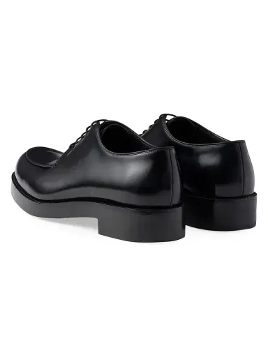Prada Men's Brushed Leather Derby Shoes | Thumbnail 4 Prada Men's Brushed Leather Derby Shoes | Thumbnail 4