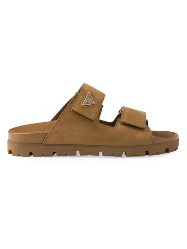 Prada Men's Suede Band Sandals - Brown - Size 9.5 | Thumbnail 1 Prada Men's Suede Band Sandals - Brown - Size 9.5 | Thumbnail 1