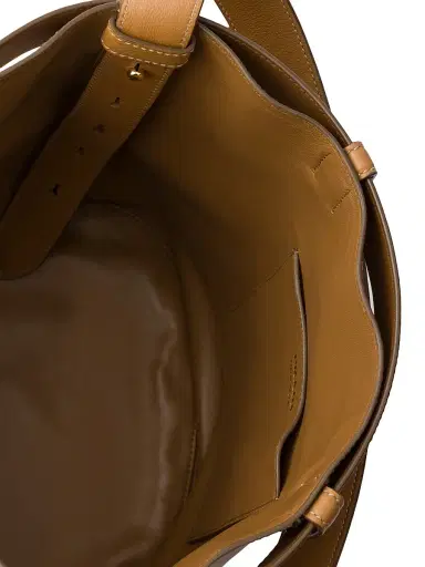 Prada Women's Buckle Leather Bucket Bag with Belt - Brown | Thumbnail 4 Prada Women's Buckle Leather Bucket Bag with Belt - Brown | Thumbnail 4