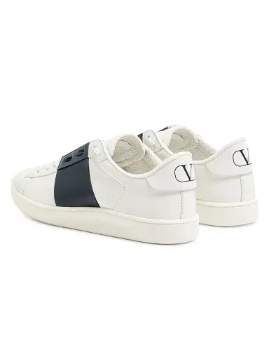 Valentino Garavani Men's Open Royco Sneakers in Nappa Calfskin - White Blue | Thumbnail 3 Valentino Garavani Men's Open Royco Sneakers in Nappa Calfskin - White Blue | Thumbnail 3