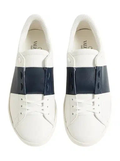 Valentino Garavani Men's Open Royco Sneakers in Nappa Calfskin - White Blue | Thumbnail 4 Valentino Garavani Men's Open Royco Sneakers in Nappa Calfskin - White Blue | Thumbnail 4