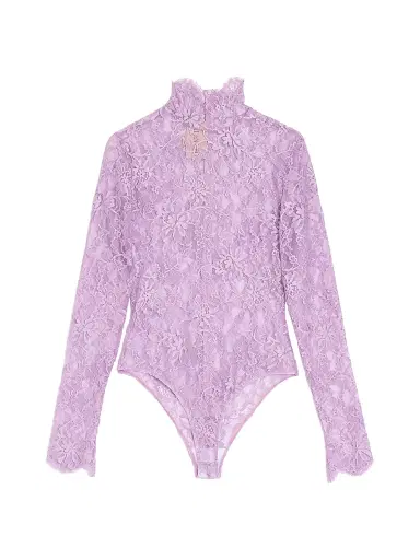 Valentino Garavani Women's Floral Lace Bodysuit - Soft Wisteria | Thumbnail 1 Valentino Garavani Women's Floral Lace Bodysuit - Soft Wisteria | Thumbnail 1