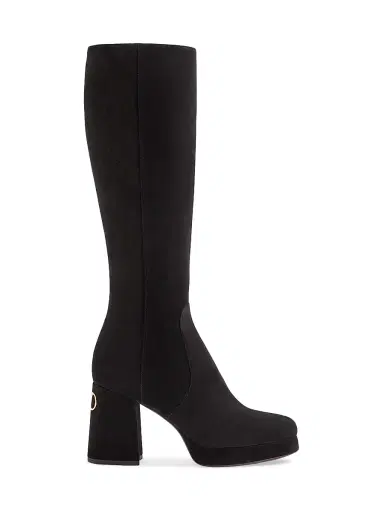 Valentino Garavani Women's Fawcette 90MM Platform Boots in Crust Leather | Thumbnail 1 Valentino Garavani Women's Fawcette 90MM Platform Boots in Crust Leather | Thumbnail 1
