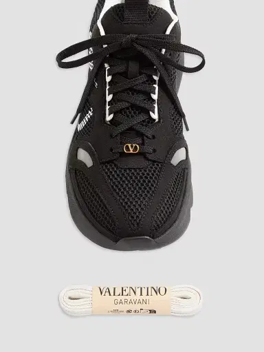 Valentino Garavani Men's Demivee Sneakers in Mesh Fabric with Suede Inserts - Black - Size 7.5 | Thumbnail 5 Valentino Garavani Men's Demivee Sneakers in Mesh Fabric with Suede Inserts - Black - Size 7.5 | Thumbnail 5