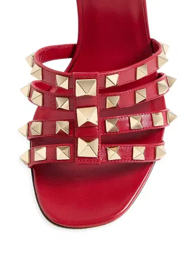 Valentino Garavani Women's Rockstud 100MM Kidskin Sandals - Red - Size 11 | Thumbnail 5 Valentino Garavani Women's Rockstud 100MM Kidskin Sandals - Red - Size 11 | Thumbnail 5
