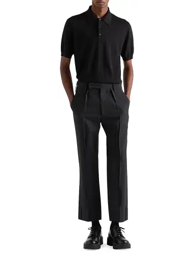 Prada Men's Cashmere and Silk Polo Shirt - Black - Size 38 | Thumbnail 6 Prada Men's Cashmere and Silk Polo Shirt - Black - Size 38 | Thumbnail 6