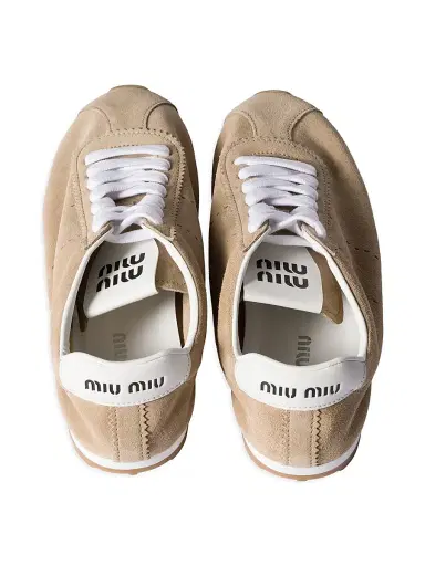 Miu Miu Women's Plume Suede Sneakers - Beige - Size 7 | Thumbnail 2 Miu Miu Women's Plume Suede Sneakers - Beige - Size 7 | Thumbnail 2