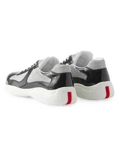 Prada Men's Patent Leather and Technical Fabric America's Cup Sneakers - Dark Grey | Thumbnail 3 Prada Men's Patent Leather and Technical Fabric America's Cup Sneakers - Dark Grey | Thumbnail 3