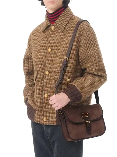 Valentino Garavani Men's Antibes Suede Shoulder Bag - Testa Di Moro | Thumbnail 3 Valentino Garavani Men's Antibes Suede Shoulder Bag - Testa Di Moro | Thumbnail 3