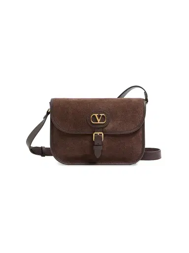 Valentino Garavani Men's Antibes Suede Shoulder Bag - Testa Di Moro | Thumbnail 1 Valentino Garavani Men's Antibes Suede Shoulder Bag - Testa Di Moro | Thumbnail 1