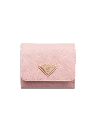 Prada Women's Small Saffiano Leather Wallet - Pink | Thumbnail 1 Prada Women's Small Saffiano Leather Wallet - Pink | Thumbnail 1