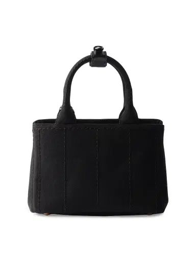 Prada Women's Jardiniere Mini Cotton Canvas Top Handle Bag - Black | Thumbnail 3 Prada Women's Jardiniere Mini Cotton Canvas Top Handle Bag - Black | Thumbnail 3
