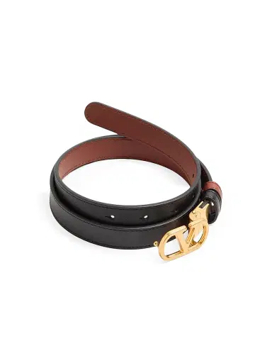 Valentino Garavani Women's VLogo Signature Reversible Shiny Calfskin Belt 20MM | Thumbnail 4 Valentino Garavani Women's VLogo Signature Reversible Shiny Calfskin Belt 20MM | Thumbnail 4