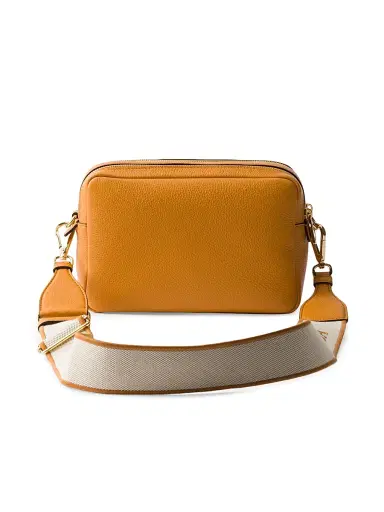 Prada Women's Leather Shoulder Bag - Orange | Thumbnail 3 Prada Women's Leather Shoulder Bag - Orange | Thumbnail 3