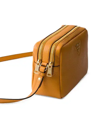 Prada Women's Leather Shoulder Bag - Orange | Thumbnail 4 Prada Women's Leather Shoulder Bag - Orange | Thumbnail 4