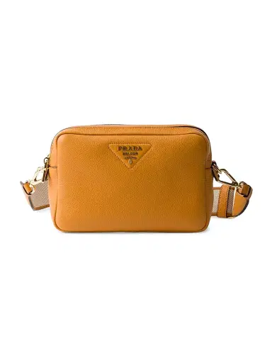 Prada Women's Leather Shoulder Bag - Orange | Thumbnail 1 Prada Women's Leather Shoulder Bag - Orange | Thumbnail 1