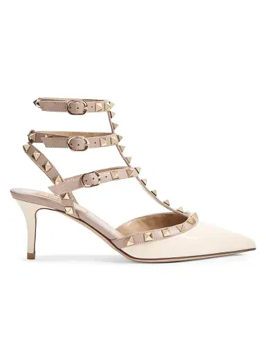 Valentino Garavani Women's Rockstud Caged 65MM Pumps - Poudre | Thumbnail 1 Valentino Garavani Women's Rockstud Caged 65MM Pumps - Poudre | Thumbnail 1