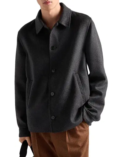 Prada Men's Cashmere Blouson Jacket - Grey | Thumbnail 2 Prada Men's Cashmere Blouson Jacket - Grey | Thumbnail 2