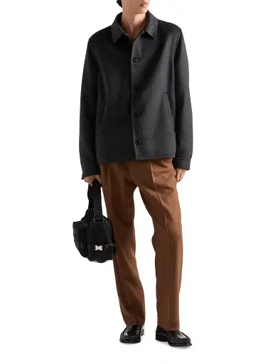 Prada Men's Cashmere Blouson Jacket - Grey | Thumbnail 6 Prada Men's Cashmere Blouson Jacket - Grey | Thumbnail 6
