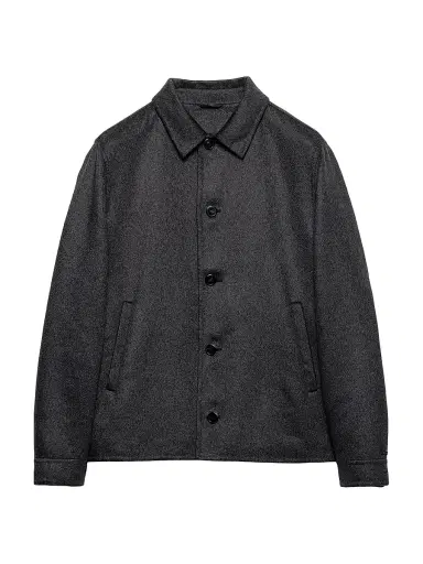 Prada Men's Cashmere Blouson Jacket - Grey | Thumbnail 1 Prada Men's Cashmere Blouson Jacket - Grey | Thumbnail 1