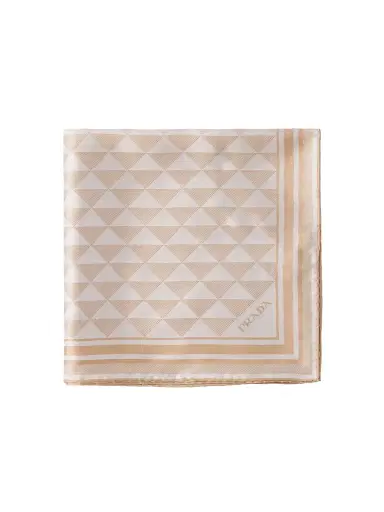 Prada Women's Printed Silk Twill Square Scarf | Thumbnail 1 Prada Women's Printed Silk Twill Square Scarf | Thumbnail 1