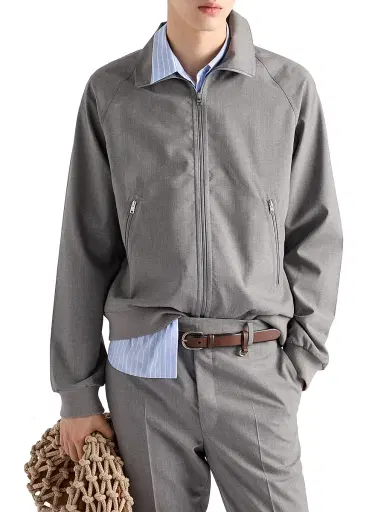 Prada Men's Wool Jacket - Grey | Thumbnail 2 Prada Men's Wool Jacket - Grey | Thumbnail 2