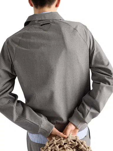Prada Men's Wool Jacket - Grey | Thumbnail 4 Prada Men's Wool Jacket - Grey | Thumbnail 4