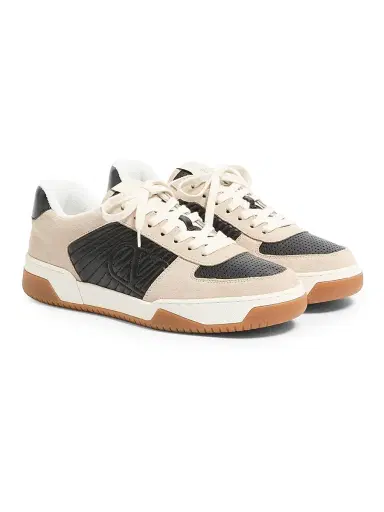 Valentino Garavani Men's Sparry Sneakers in Split Leather and Nappa - Black Beige - Size 5 | Thumbnail 2 Valentino Garavani Men's Sparry Sneakers in Split Leather and Nappa - Black Beige - Size 5 | Thumbnail 2