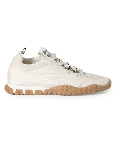 Miu Miu Women's Tyre Low-Top Sneakers - Off White | Thumbnail 1 Miu Miu Women's Tyre Low-Top Sneakers - Off White | Thumbnail 1
