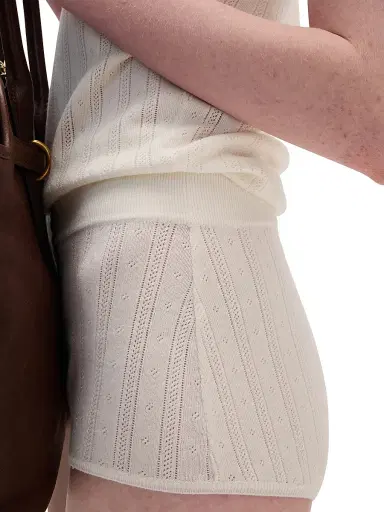 Miu Miu Women's Cashmere and Silk Shorts - White - Size 2 | Thumbnail 5 Miu Miu Women's Cashmere and Silk Shorts - White - Size 2 | Thumbnail 5