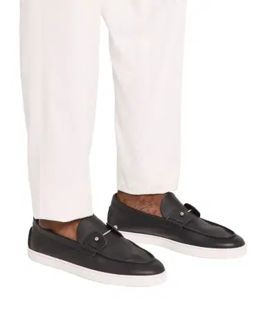 Christian Louboutin Men's Chambeliboat Leather Slip-On | Thumbnail 1 Christian Louboutin Men's Chambeliboat Leather Slip-On | Thumbnail 1