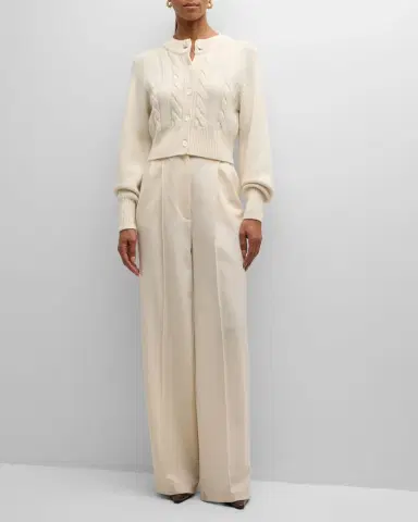 Toccin Rita Cropped Wool and Cashmere Cable-Knit Cardigan | Thumbnail 3 Toccin Rita Cropped Wool and Cashmere Cable-Knit Cardigan | Thumbnail 3