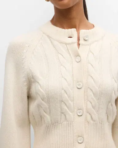 Toccin Rita Cropped Wool and Cashmere Cable-Knit Cardigan | Thumbnail 5 Toccin Rita Cropped Wool and Cashmere Cable-Knit Cardigan | Thumbnail 5