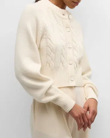Toccin Rita Cropped Wool and Cashmere Cable-Knit Cardigan | Thumbnail 7 Toccin Rita Cropped Wool and Cashmere Cable-Knit Cardigan | Thumbnail 7