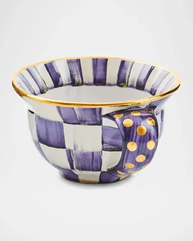 MacKenzie-Childs Violet Check Ceramic Teacup | Thumbnail 2 MacKenzie-Childs Violet Check Ceramic Teacup | Thumbnail 2