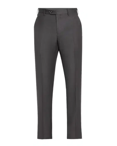 Giorgio Armani Men's Solid Wool Flat-Front Trousers | Thumbnail 1 Giorgio Armani Men's Solid Wool Flat-Front Trousers | Thumbnail 1