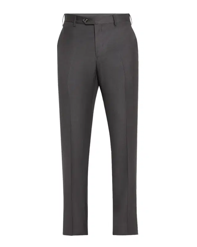 Men 's Solid Wool Flat-Front Trousers Men 's Solid Wool Flat-Front Trousers