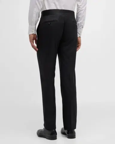 Giorgio Armani Men's Solid Formal Tuxedo Pants | Thumbnail 3 Giorgio Armani Men's Solid Formal Tuxedo Pants | Thumbnail 3