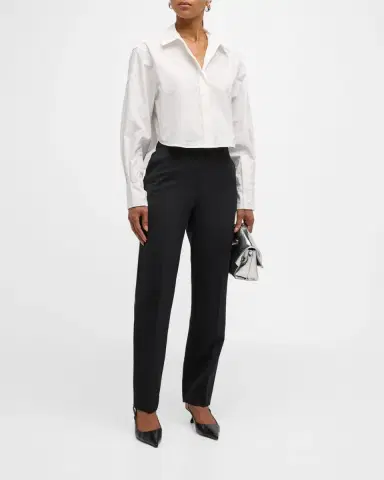 Simkhai Renata Cropped Button-Front Shirt | Thumbnail 2 Simkhai Renata Cropped Button-Front Shirt | Thumbnail 2