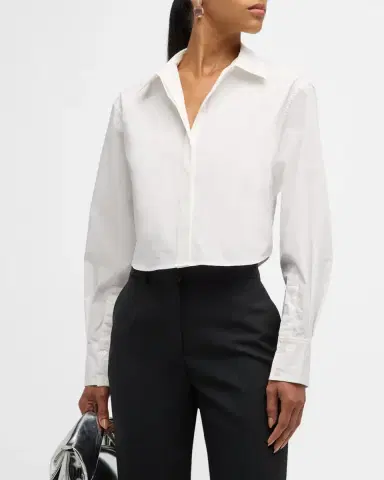 Simkhai Renata Cropped Button-Front Shirt | Thumbnail 4 Simkhai Renata Cropped Button-Front Shirt | Thumbnail 4