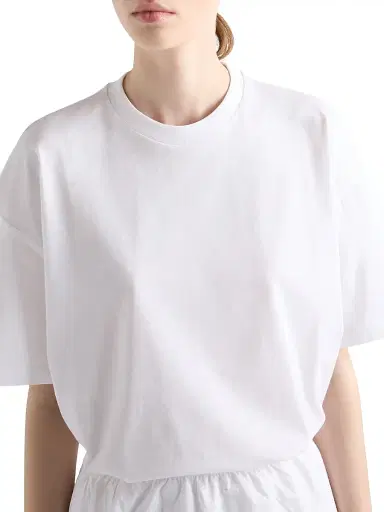 Prada Women's Oversized Jersey T-shirt - White | Thumbnail 2 Prada Women's Oversized Jersey T-shirt - White | Thumbnail 2