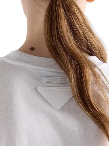 Prada Women's Oversized Jersey T-shirt - White | Thumbnail 5 Prada Women's Oversized Jersey T-shirt - White | Thumbnail 5