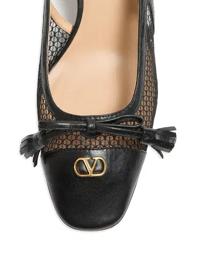 Valentino Garavani Women's Valet Du Roi 60MM Slingback Pump in Mesh and Kidskin - Black | Thumbnail 5 Valentino Garavani Women's Valet Du Roi 60MM Slingback Pump in Mesh and Kidskin - Black | Thumbnail 5