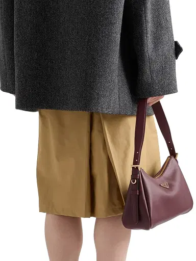 Prada Women's Pleated Technical Fabric Skirt - Brown | Thumbnail 4 Prada Women's Pleated Technical Fabric Skirt - Brown | Thumbnail 4