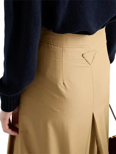 Prada Women's Pleated Technical Fabric Skirt - Brown | Thumbnail 5 Prada Women's Pleated Technical Fabric Skirt - Brown | Thumbnail 5