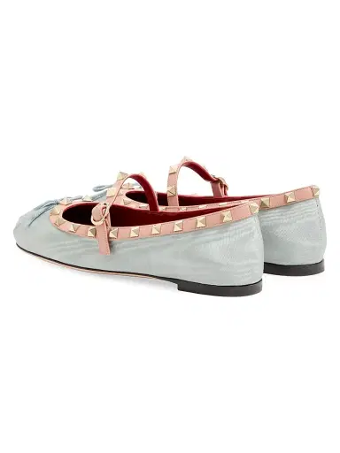 Valentino Garavani Women's Rockstud Mary-Jane Ballets - Azure | Thumbnail 3 Valentino Garavani Women's Rockstud Mary-Jane Ballets - Azure | Thumbnail 3