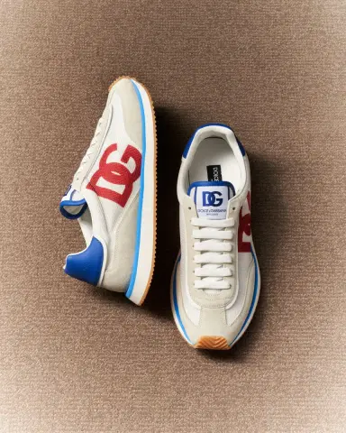 Dolce & Gabbana Men's Mixed-Material DG Cushion Sneakers | Thumbnail 4 Dolce & Gabbana Men's Mixed-Material DG Cushion Sneakers | Thumbnail 4