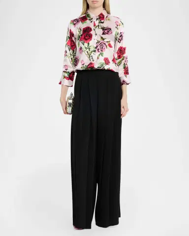 L 'Agence Nova Mid-Rise Wide-Leg Pleated Pants | Thumbnail 2 L 'Agence Nova Mid-Rise Wide-Leg Pleated Pants | Thumbnail 2